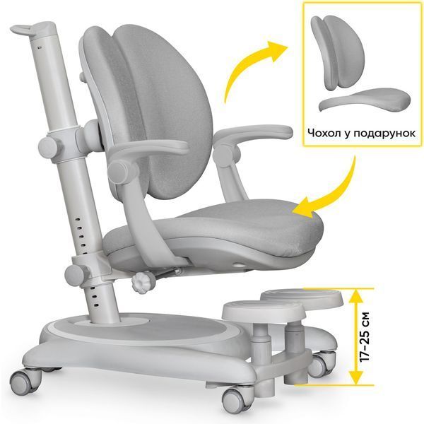 Дитячий ортопедичний стілець Mealux Ortoback Duo Plus Grey Y-510 Plus фото