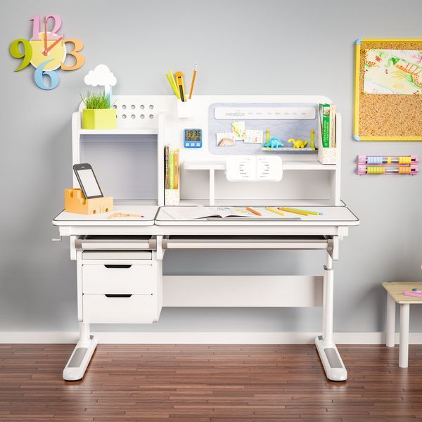 Дитяча парта для школяра Mealux Winnipeg Plus Grey BD-630 WG с тумбой фото