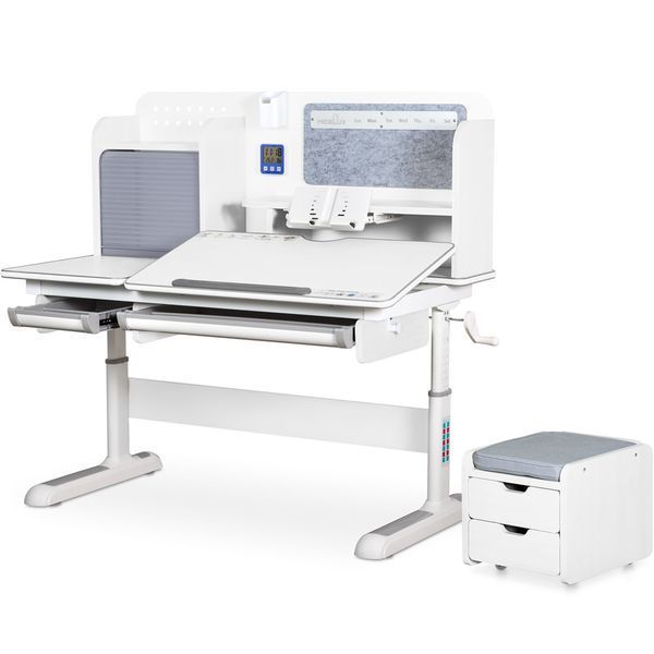 Дитяча парта для школяра Mealux Winnipeg Plus Grey BD-630 WG с тумбой фото
