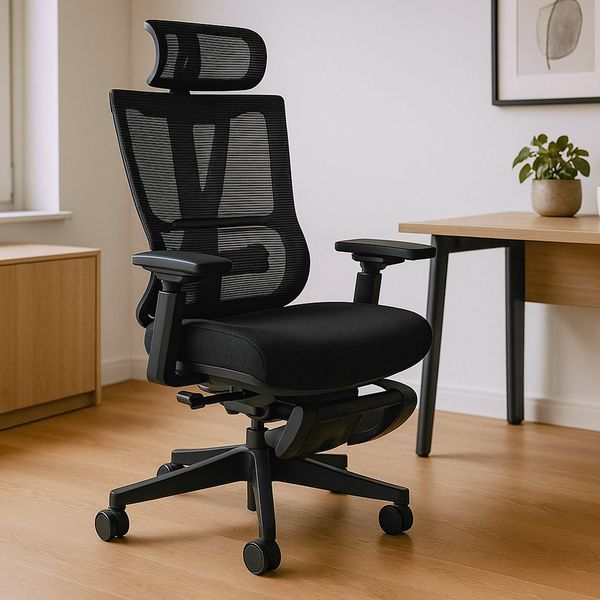 Эргономичное компьютерное кресло для работы Mealux S6 Air Black HF-S6 F/B фото