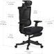 Эргономичное компьютерное кресло для работы Mealux S6 Air Black HF-S6 F/B фото 4