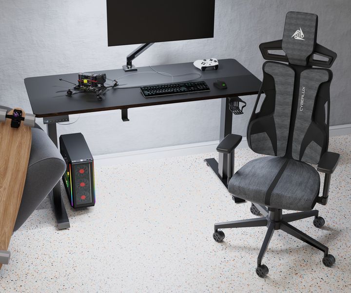 Геймерское кресло из ткани Cyberlux V8 Fabric Grey GM-V8 FG фото