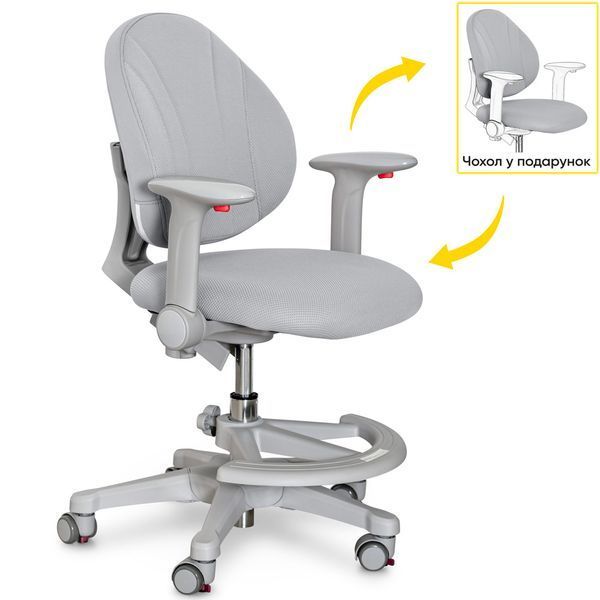 Дитяче ортопедичне крісло Evo-Kids Mio Grey Y-407 G фото
