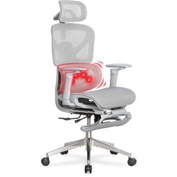 Ергономічне офісне крісло для роботи Mealux M6 Massage Grey HF-M6 M/G фото