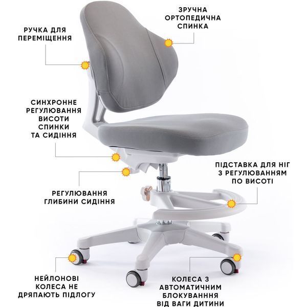 Детский стул для письменного стола Evo-Kids Mio Classic Y-405 G фото