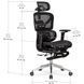Офисное массажное кресло с подставкой для ног Mealux M6 Massage Black HF-M6 M/B фото 2