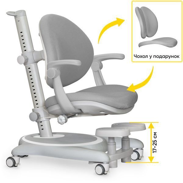 Детское кресло для обучения Mealux Ortoback Plus Grey Y-508 Plus фото