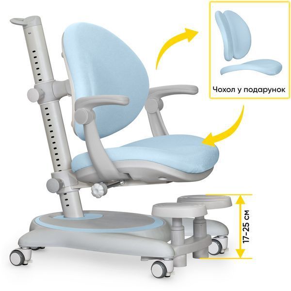 Ортопедичне крісло для школяра Mealux Ortoback Plus Blue Y-508 Plus фото