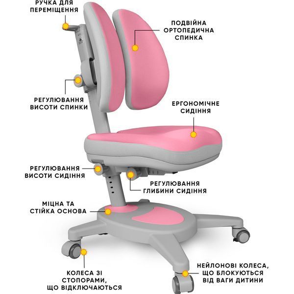 Дитячий стілець для навчання дівчинці Mealux Onyx Duo DPG Y-115 фото