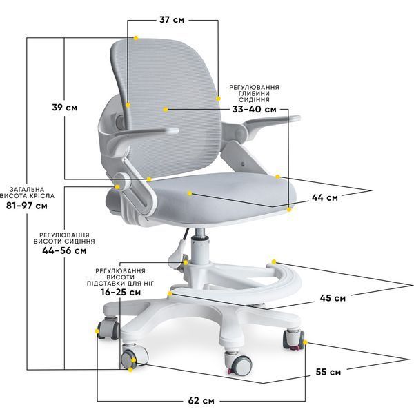 Крісло дитяче для школяра Mealux Neo Air Grey Y-308 G фото