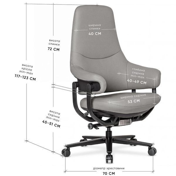 Офисное кресло для руководителя Mealux PRO Aurum (PU/G) GR-210 PU/G фото