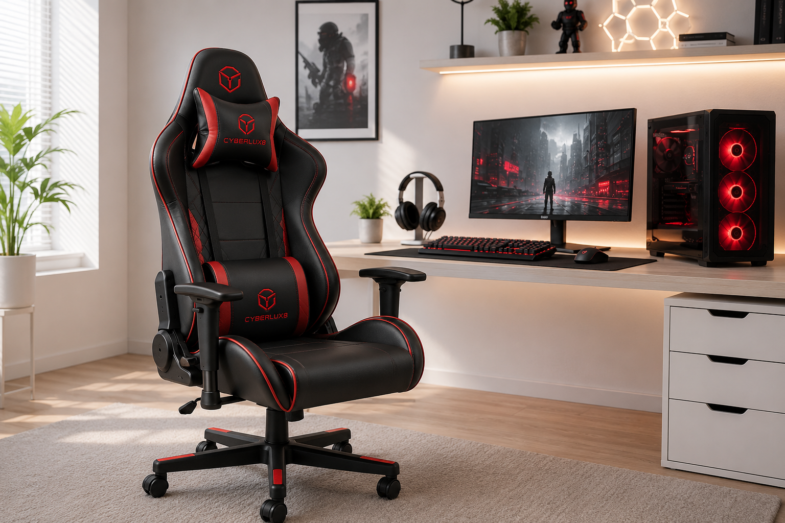 Найкращі геймерські крісла Cyberlux: V8 Fabric Red і Ares Grey